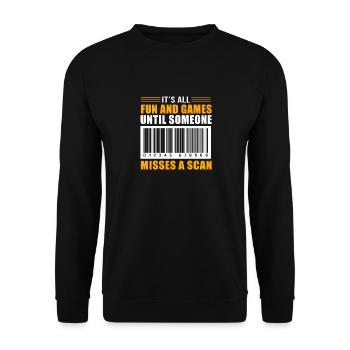 Postbote - Unisex Pullover - Schwarz - Vorne - Alina (178cm) & Michal (187cm)