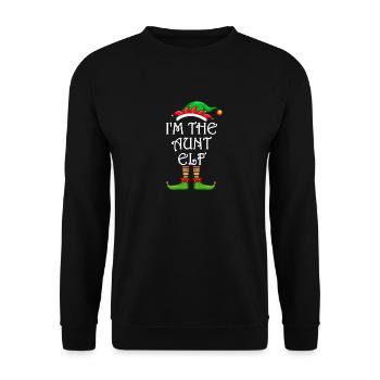 Je suis la tante elfe chemise assortie Noël en famille - Sweat-shirt Unisexe - noir - Devant - Alina (178cm) & Michal (187cm)