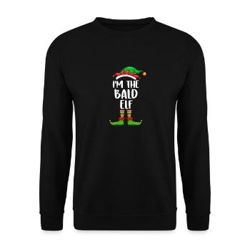 I'm The Bald Elf Shirt Matching Family Christmas - Unisex Sweatshirt - black - Front - Alina (178cm) & Michal (187cm)