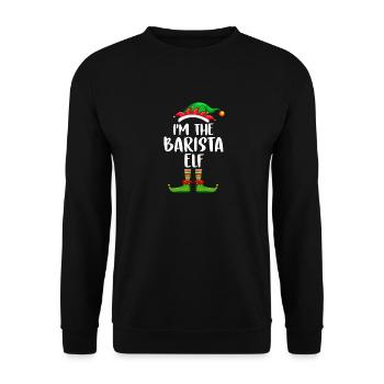 Je suis le barista Elf chemise assortie famille - Sweat-shirt Unisexe - noir - Devant - Alina (178cm) & Michal (187cm)