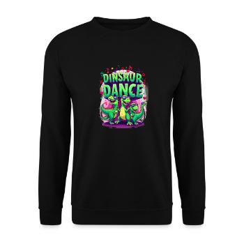 Dinosaurier Tanz Dino Party für eine Dinosaurier - Unisex Pullover - Schwarz - Vorne - Alina (178cm) & Michal (187cm)