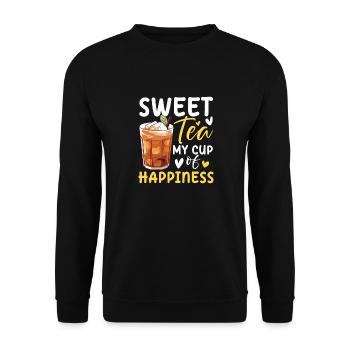 Sweet Tea My Cup Of Happiness für einen - Unisex Pullover - Schwarz - Vorne - Alina (178cm) & Michal (187cm)