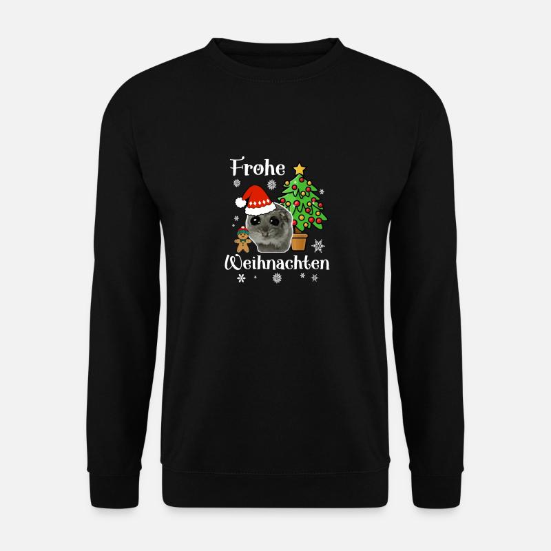 Frohe Weihnachten Hamster Weihnachtsdeko - Unisex Pullover - Schwarz