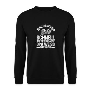 Grandpa Motorcycle Grandfather Motorcyclist - Unisex Sweatshirt - black - Front - Alina (178cm) & Michal (187cm)