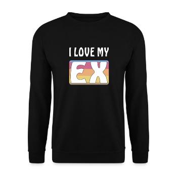 I LOVE MY EX - Unisex Sweatshirt - black - Front - Alina (178cm) & Michal (187cm)