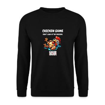 Chicken Game - Dont look at the Chicken Game Over - Unisex Pullover - Schwarz - Vorne - Alina (178cm) & Michal (187cm)