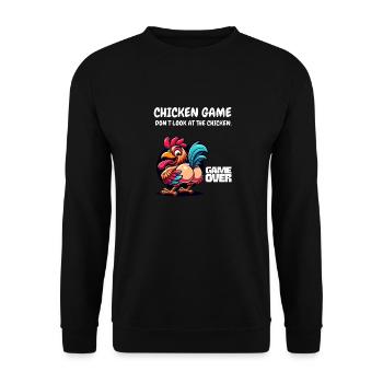 Chicken Game - Don´t look at the Chicken Game Over - Unisex Pullover - Schwarz - Vorne - Alina (178cm) & Michal (187cm)