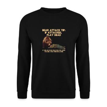 Bear Attack Tip: Feign Death for Attack - Unisex Sweatshirt - black - Front - Alina (178cm) & Michal (187cm)