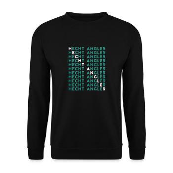HECHT ANGLER Geburtstag Angeln Hobby Fischen - Unisex Pullover - Schwarz - Vorne - Alina (178cm) & Michal (187cm)