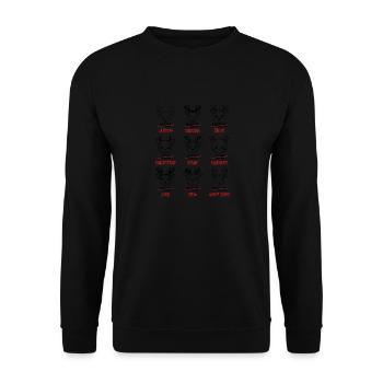 Reindeer Humor: From Dasher to Rudolph with - Unisex Sweatshirt - black - Front - Alina (178cm) & Michal (187cm)