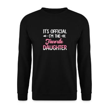 It's Official I'm The Favorite Daughter - Unisex Sweatshirt - black - Front - Alina (178cm) & Michal (187cm)