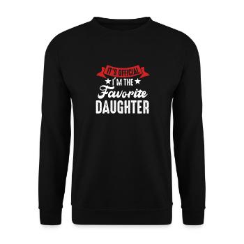 It's Official I'm The Favorite Daughter - Unisex Sweatshirt - black - Front - Alina (178cm) & Michal (187cm)