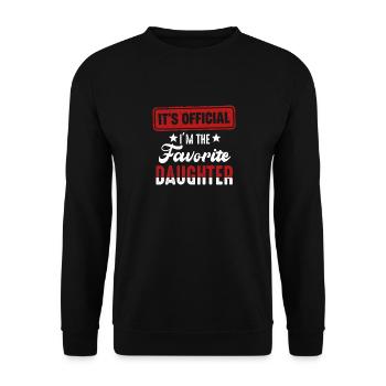 C’est officiel Je suis la fille préférée - Sweat-shirt Unisexe - noir - Devant - Alina (178cm) & Michal (187cm)