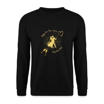 Happy New Year 2025 Only With You - Unisex Sweatshirt - black - Front - Alina (178cm) & Michal (187cm)
