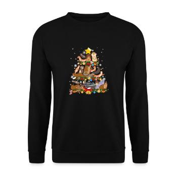 Otter Christmas Tree - Unisex Pullover - Schwarz - Vorne - Alina (178cm) & Michal (187cm)