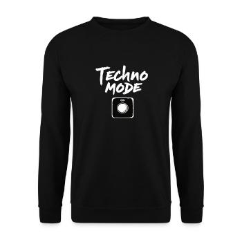 Techno Mode On Techno Techno Musik Techno - Unisex Pullover - Schwarz - Vorne - Alina (178cm) & Michal (187cm)