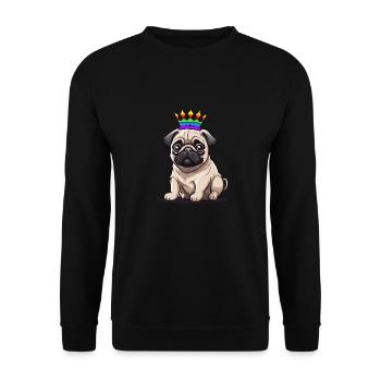 LGBT Carlin Chien Chiens Drapeau Arc-en-ciel - Sweat-shirt Unisexe - noir - Devant - Alina (178cm) & Michal (187cm)
