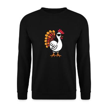 Chicken - Unisex Sweatshirt - black - Front - Alina (178cm) & Michal (187cm)