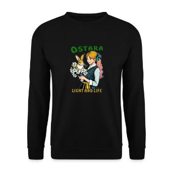 MRS. RABBIT FLOWER OSTARA LIGHT AND LIFE - Unisex Sweatshirt - black - Front - Alina (178cm) & Michal (187cm)