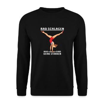 RADSCHLAGEN WAS SIND DEINE STÄRKEN - Unisex Pullover - Schwarz - Vorne - Alina (178cm) & Michal (187cm)