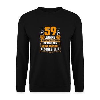 59 Jahre Hauptuntersuchung 59. Geburtstag - Unisex Pullover - Schwarz - Vorne - Alina (178cm) & Michal (187cm)