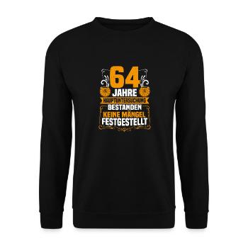 64 years of general inspection 64th birthday - Unisex Sweatshirt - black - Front - Alina (178cm) & Michal (187cm)