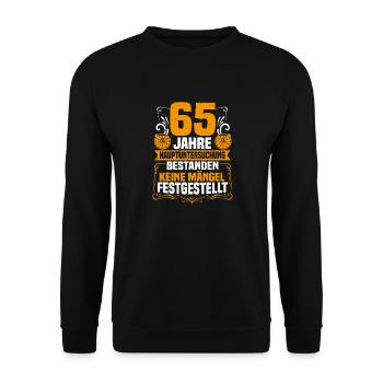 65 years of the general inspection 65th birthday - Unisex Sweatshirt - black - Front - Alina (178cm) & Michal (187cm)