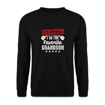 It's Official I'm The Favorite Grandson - Unisex Sweatshirt - black - Front - Alina (178cm) & Michal (187cm)