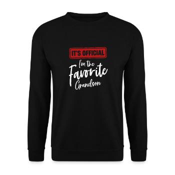 Es ist offiziell: Ich bin der Lieblingsenkel - Unisex Pullover - Schwarz - Vorne - Alina (178cm) & Michal (187cm)