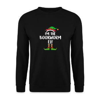 I'm The Bookworm Elf Shirt Matching Family - Unisex Sweatshirt - black - Front - Alina (178cm) & Michal (187cm)
