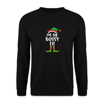 I’m The Bossy Elf Chemise Assortie Noël en famille - Sweat-shirt Unisexe - noir - Devant - Alina (178cm) & Michal (187cm)