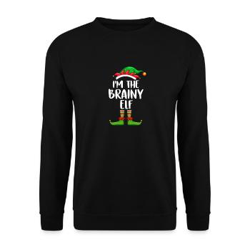 I'm The Brainy Elf Shirt Matching Family Christmas - Unisex Sweatshirt - black - Front - Alina (178cm) & Michal (187cm)