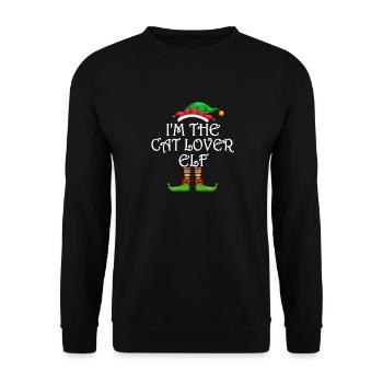 I’m The Cat Lover Elf Chemise Assortie Famille - Sweat-shirt Unisexe - noir - Devant - Alina (178cm) & Michal (187cm)