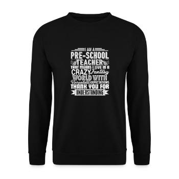 Preschool Teacher I am A Preschool Teacher - Unisex Sweatshirt - black - Front - Alina (178cm) & Michal (187cm)