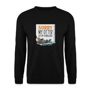 Loutre désolée Une loutre a mangé mon - Sweat-shirt Unisexe - noir - Devant - Alina (178cm) & Michal (187cm)