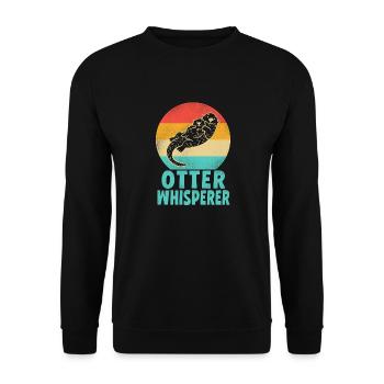 Otter Retro Vintage Otter - Unisex Pullover - Schwarz - Vorne - Alina (178cm) & Michal (187cm)