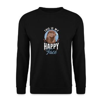 Otter This Is My Happy Face - Unisex Pullover - Schwarz - Vorne - Alina (178cm) & Michal (187cm)