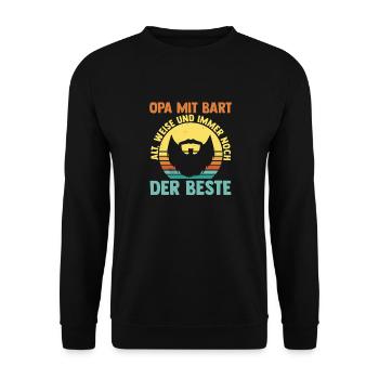 Papi avec une barbe - Sweat-shirt Unisexe - noir - Devant - Alina (178cm) & Michal (187cm)