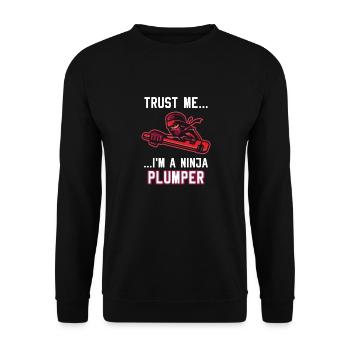 Clé à piston Trust Im A Plumber - Sweat-shirt Unisexe - noir - Devant - Alina (178cm) & Michal (187cm)