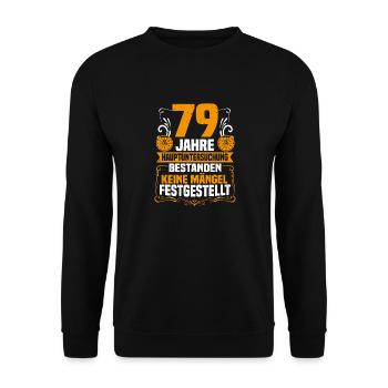 79th anniversary of the main inspection 79th birthday - Unisex Sweatshirt - black - Front - Alina (178cm) & Michal (187cm)