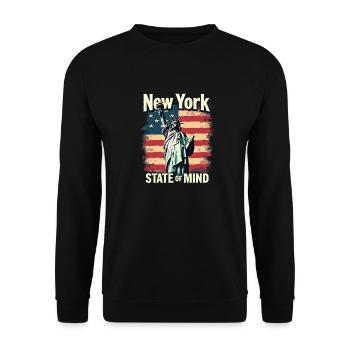 New York State of Mind Statue of Liberty Nyc - Unisex Sweatshirt - black - Front - Alina (178cm) & Michal (187cm)