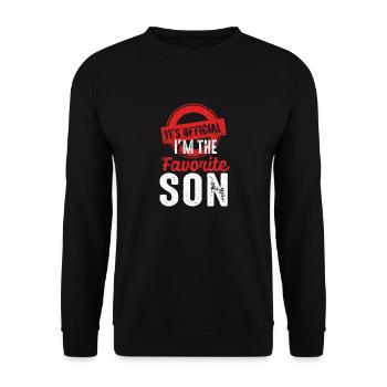 C’est officiel Je suis le fils préféré - Sweat-shirt Unisexe - noir - Devant - Alina (178cm) & Michal (187cm)
