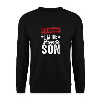 C’est officiel Je suis le fils préféré - Sweat-shirt Unisexe - noir - Devant - Alina (178cm) & Michal (187cm)
