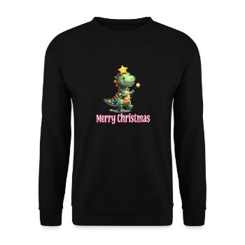 Mignon bébé dinosaure T-Rex Joyeux Noël - Sweat-shirt Unisexe - noir - Devant - Alina (178cm) & Michal (187cm)