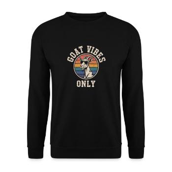 Goat Vibes Only Ziege Ziegenbock - Unisex Sweatshirt - black - Front - Alina (178cm) & Michal (187cm)