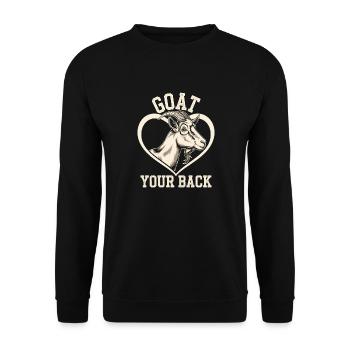 Goat Your Back Ziege Ziegenbock - Unisex Sweatshirt - black - Front - Alina (178cm) & Michal (187cm)