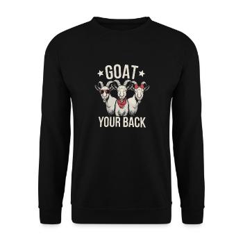 Goat Your Back Ziege Ziegenbock - Unisex Sweatshirt - black - Front - Alina (178cm) & Michal (187cm)