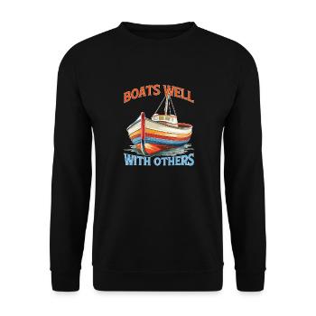 Boats Well With Others 2 - Unisex Pullover - Schwarz - Vorne - Alina (178cm) & Michal (187cm)