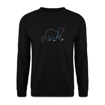 Otter Watercolor - Unisex Pullover - Schwarz - Vorne - Alina (178cm) & Michal (187cm)