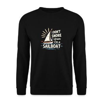 Je ne ronfle pas, je rêve dans un voilier qui navigue - Sweat-shirt Unisexe - noir - Devant - Alina (178cm) & Michal (187cm)